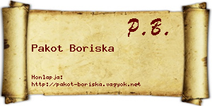 Pakot Boriska névjegykártya